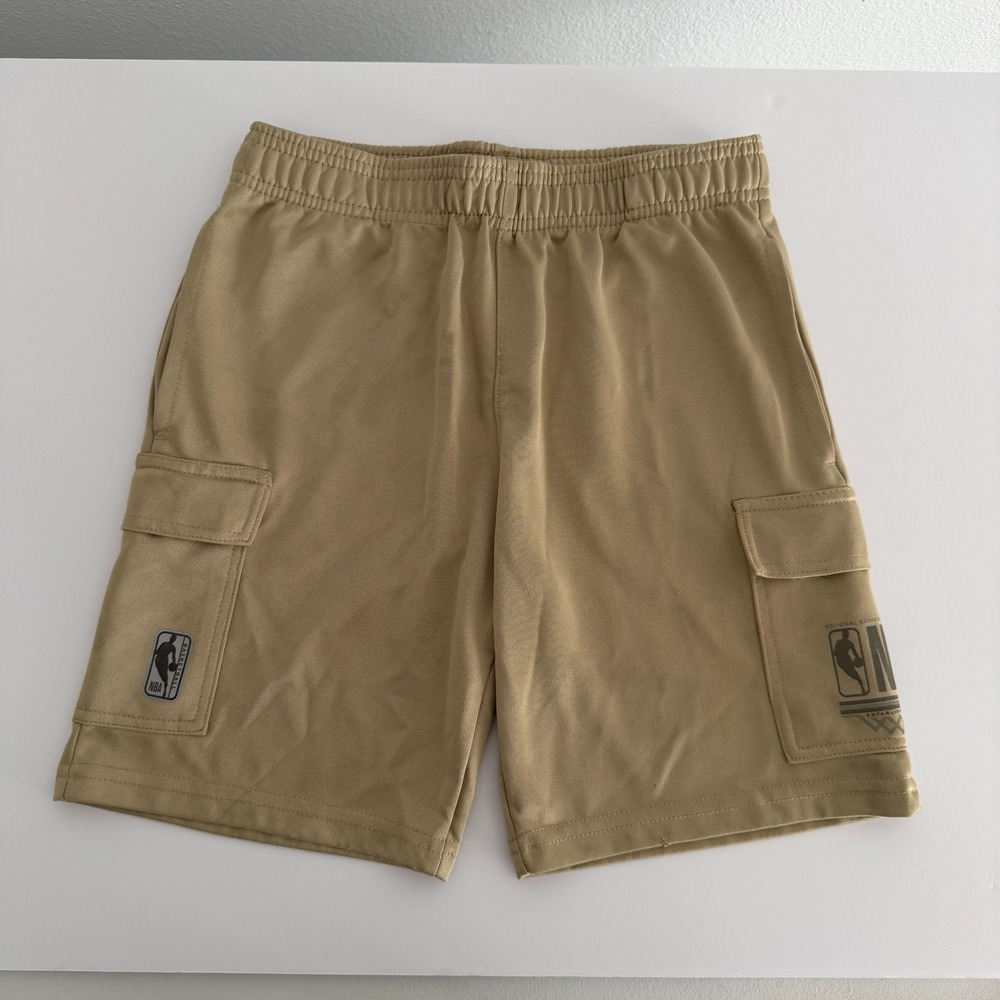 NBA Cargo Shorts Kids Size 10/12 Tan Good Basketball Athletic Pockets